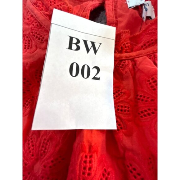 Crown & Ivy Womens Dress Orange Eyelet Lace Lined Cap Sleeves Ruffle Size XL NWT - Picture 7 of 7